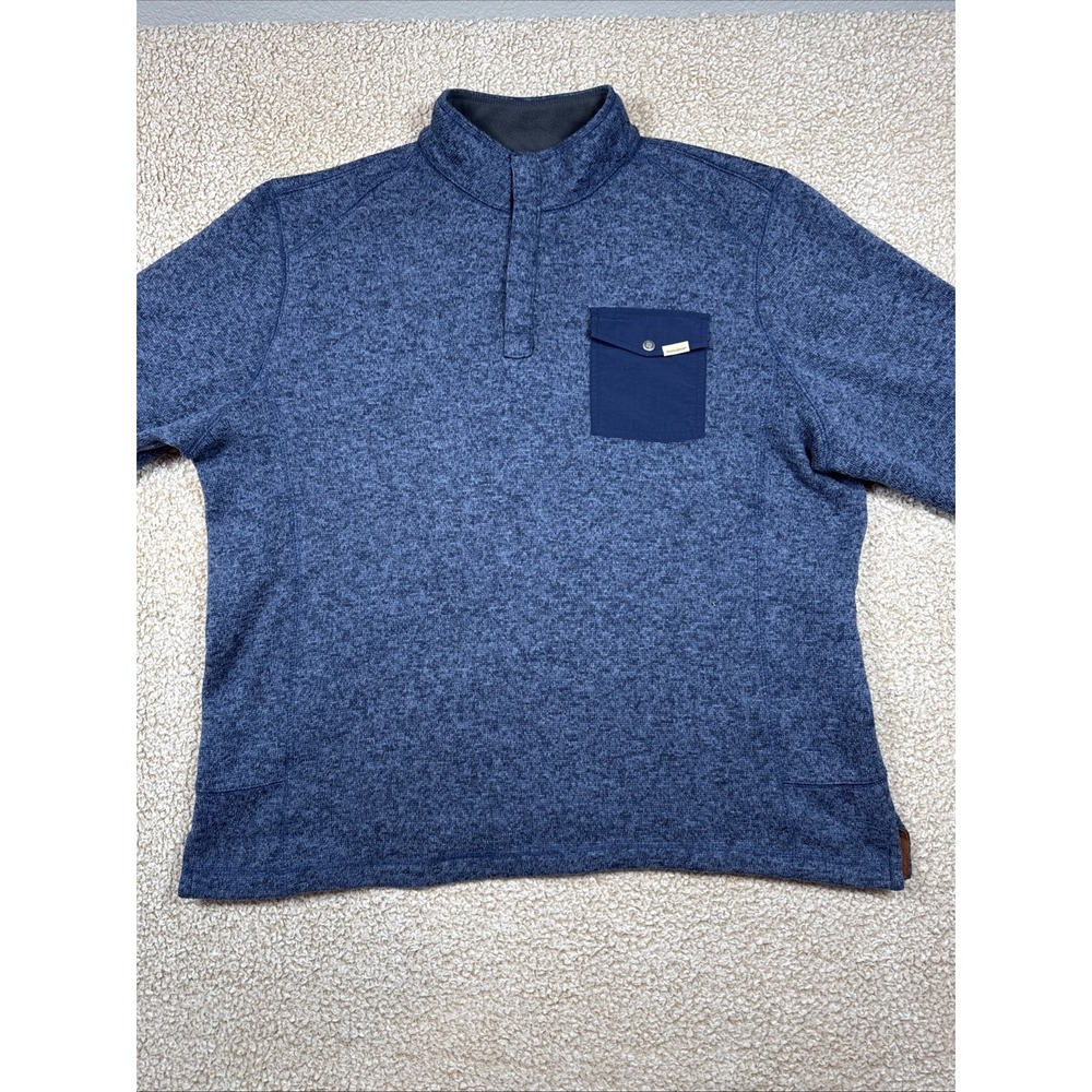 Woolrich Pullover Men's XL Blue Fleece 1/4 Snap Warm Long Sleeve